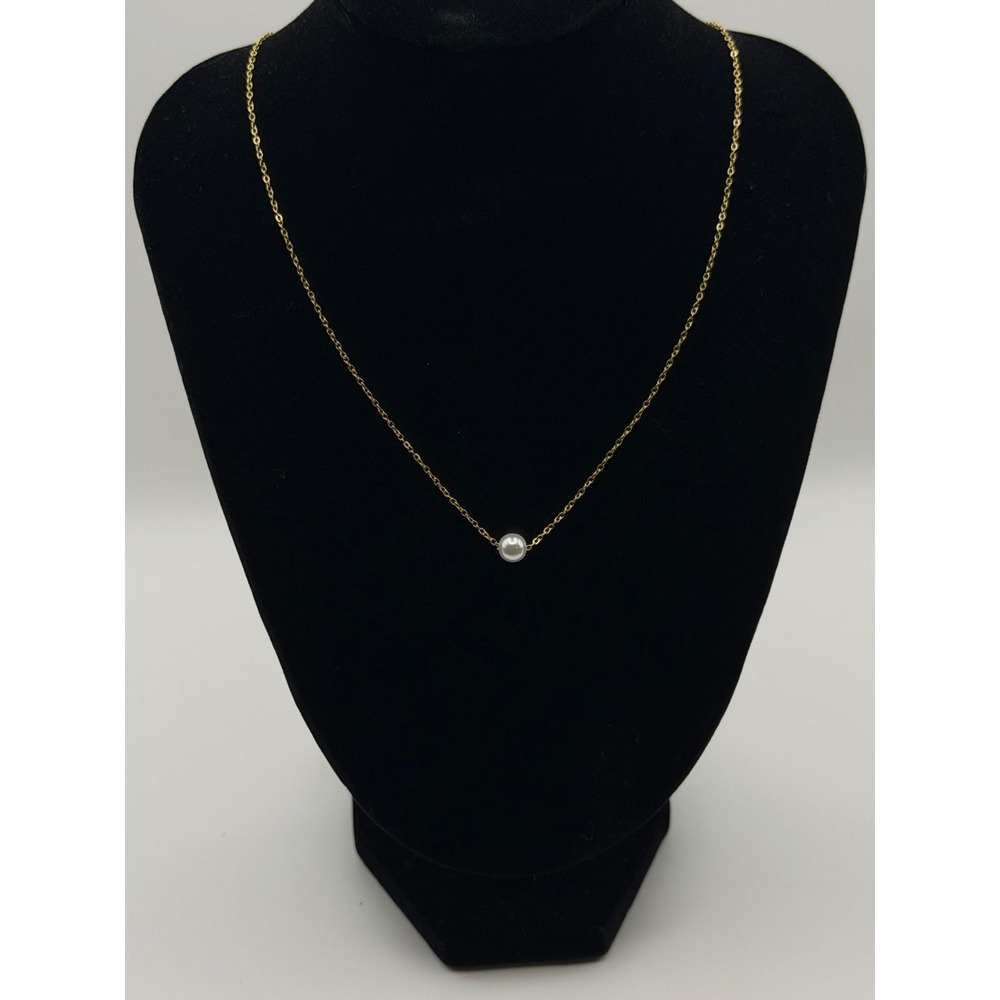 RAMLA Freshwater Pearl Pendant Necklace 14K Gold Plated Adjustable 16"-20" NWOT